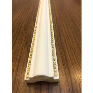 Yeditepe Osmanlı 2 Şeritli Dekoratif Altın Sarı Taşlı Strafor Köpük Kartonpiyer Çıta - 1 Metre