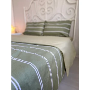 Calina Home Çift Taraflı Çizgili Su Yeşili Renkli Çift Kişilik Yorgan Kılıfı