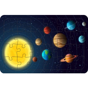 Gezegenler 24 Parça Ahşap Çocuk Puzzle Yapboz Model 2