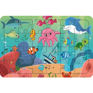 Denizdeki Dostlar 24 Parça Ahşap Çocuk Puzzle Yapboz