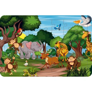 Güven Serigrafi Hayvanlar 35 Parça Ahşap Çocuk Puzzle Yapboz Model 16