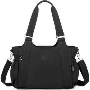 Smart Bags Krinkıl Siyah Kumaş Kadın Omuz Çantası SMB1163