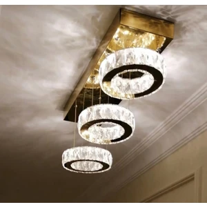 Ala Lighting Ala Aydınlatma Plaket Kristal Taş  Işlemeli 304 Gold Paslanmaz Ledli