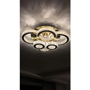 Ala Lighting Ala Aydınlatma Plaket Kristal Taş Işlemeli 304 Gold Paslanmaz Ledli