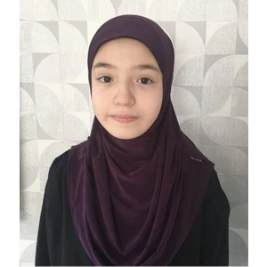 ALLURİNG Çocuk Pratik Eşarp Başörtüsü-Mor