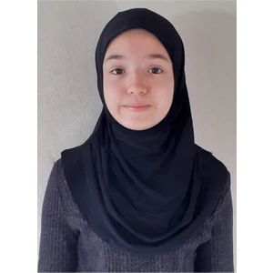 ALLURİNG Çocuk Pratik Eşarp Başörtüsü-Siyah