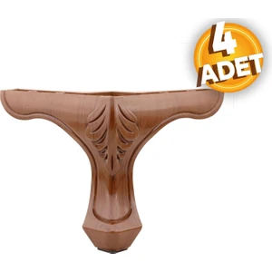 Mobilya Kanepe Koltuk Ayağı Kahverengi Ahşap Desenli Baza Ayak 14 cm (4 Adet)