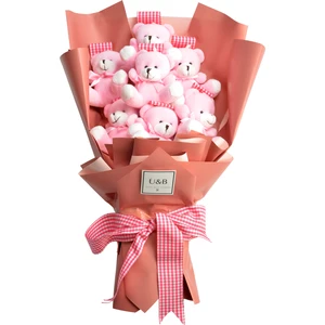 Pembe Ayıcık Çiçek Buketi