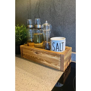 Tahta Sandık Çok Amaçlı Organizatör Mutfak Banyo Organizatör Sunum Standı