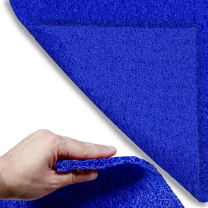 ABK PLASTİK Abk Kıvırcık Mavi Paspas 100  cm Kaymaz Yolluk Kaydırmaz Halı