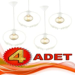 4 Adet Haliç Tekli Avize Beyaz