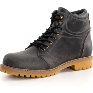 Costo Shoes Cyn 2022  Gri Crazy Deri Büyük Numara Erkek Bot Özel Crazy Yağlı Deri