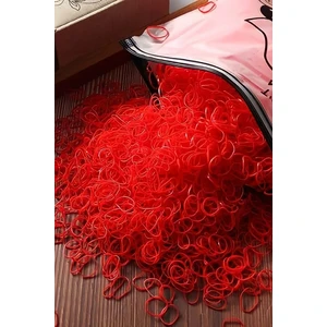 H&E Design 1000 Adet Kırmızı Saç Örgü Lastiği