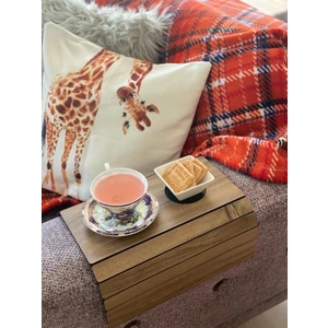 Yaman Hediyelik Ahşap Koltuk Tepsisi, Yan Sehpa, Koltuk Kenarı, Katlanabilir Portatif Amerikan Servisi Ys-2