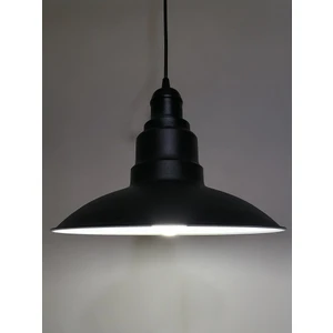 Retro,rustik,modern Siyah Içi Beyaz Mutfak,cafe Için Tekli Metal Sarkıt Avize ÇAP:30CM