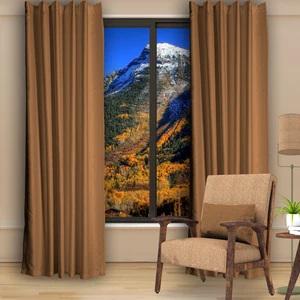 Blackout (Karartma) Fon Perde-Güneşlik Pilesiz Extraforlu Düz Dikim Camel