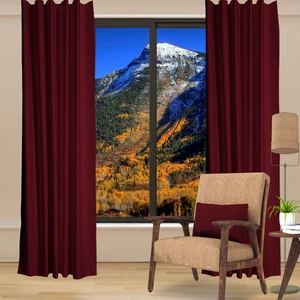 Blackout (Karartma) Fon Perde-Güneşlik Pilesiz Extraforlu Düz Dikim Bordo