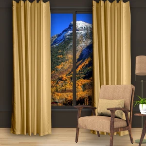 Blackout (Karartma) Fon Perde-Güneşlik Pilesiz Extraforlu Düz Dikim Hardal