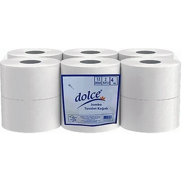 Dolce Jumbo Tuvalet Kağıdı 12 Rulo 2 Katlı Cilt Dostu Yüksek Emicilik 4