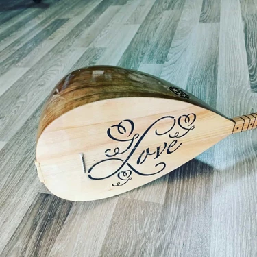 Cura Bağlama 'love' Işlemeli Uzun Sap Tam Set