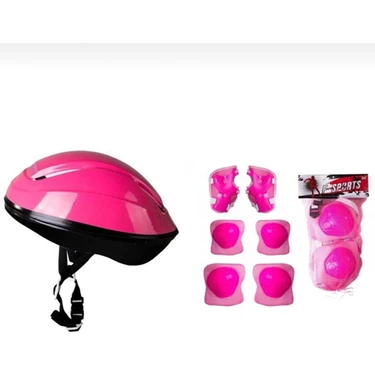 Top Rock Store Pembe Bisiklet Scooter Kask Dizlik Dirseklik Koruyucu