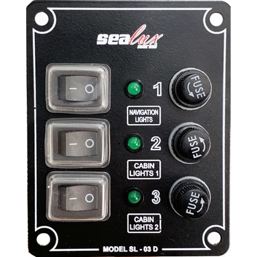 Sealux Marine 3 Anahtarlı Switch Panel 12-24v Sigorta