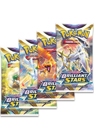 Abetto Pokemon Brıllıant Stars Seri ve Pokemon Kart Koruma Çantası (4 Paket Kart)