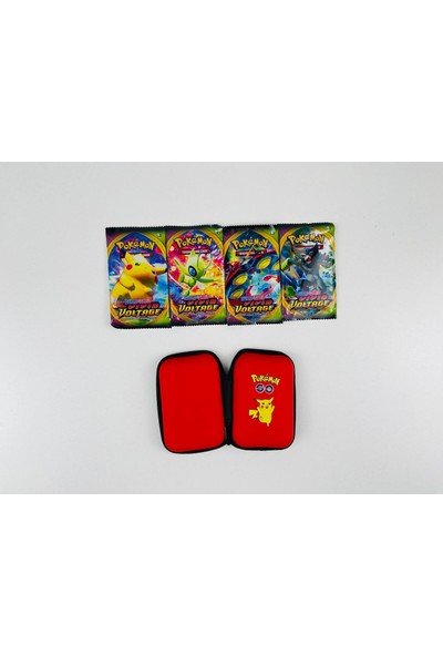 Abetto Pokemon Sword & Shield Vivid Voltage Oyun Kartı ve Pokemon Kart Koruma Çantası (4 Paket Bir Arada)