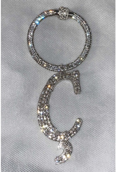 Arabasına Aşıklar Kulübü Swarovski Taşlı Bileklik Anahtarlık Ç Harfli