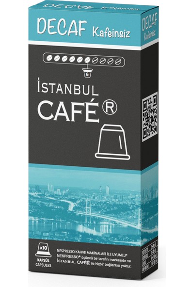 İstanbul Cafer Nespresso Uyumlu Kapsül Kahve Decaf Kafeinsiz 10 Kapsül