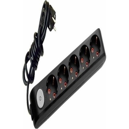 Multi-Let 5'li Anahtarlı Kablolu Priz 5 Mt. Siyah