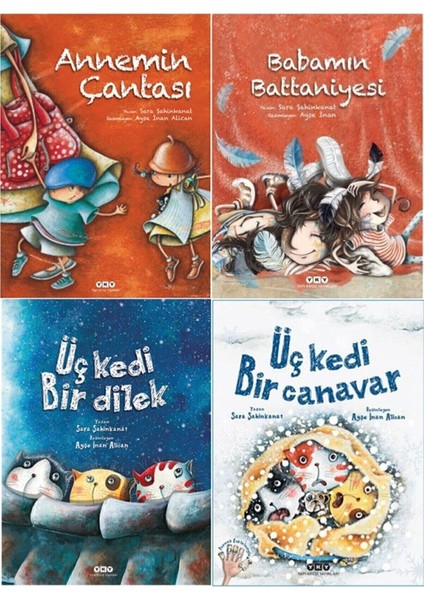 Annemin Çantası + Babamın Battaniyesi + Üç Kedi Bir Dilek Üç + Kedi Bir Canavar 4'lü Set