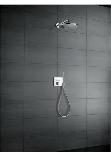 Showerselect Termostat Ankastre Montaj Krom, 2 Çıkış Hortum Bağlantısı ve Duş Askısı