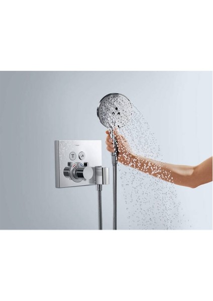 Showerselect Termostat Ankastre Montaj Krom, 2 Çıkış Hortum Bağlantısı ve Duş Askısı