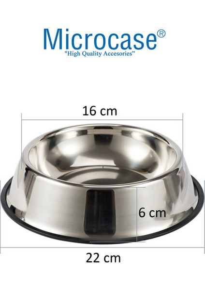 2 Adet 22 cm 500 ml Kedi Köpek Metal Mama ve Su Kabı - AL3119