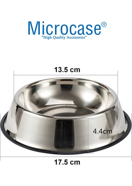 2 Adet 17 cm 250 ml Kedi Köpek Metal Mama ve Su Kabı - AL3118