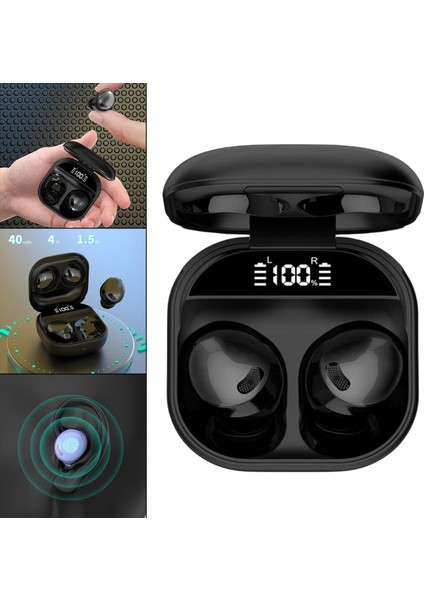Bluetooth 5.1 Mikrofonlu Kulakiçi Hifi Stereo Kulaklık Gamer Dokunmatik Kontrol Siyah (Yurt Dışından)