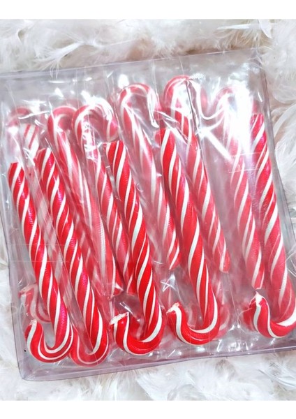 Yılbaşı Baston Şeker 10 Adet Kırmızı Beyaz fiyatları