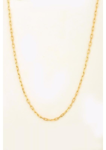 Geçmeli Dikdörtgen Gümüş Zincir