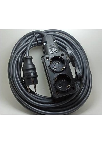 2'li Kauçuklu Priz 3x2.5 mm Uzatma 15 Mt