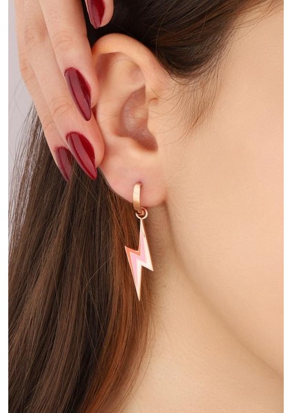 Mineli Şimşek Gümüş Küpe