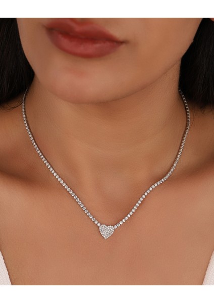 2 mm Suyolu Zincirli Kalp Gümüş Kolye indirimleri