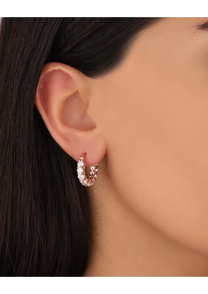 Büyük Beyaz Taşlı Halka Gümüş Küpe indirimleri