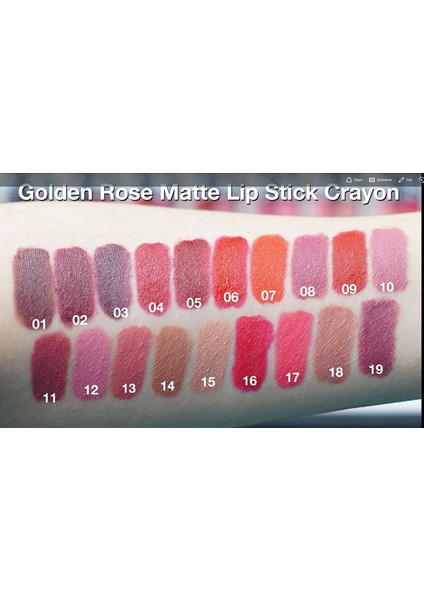 Golden Rose Matte Lipstick Crayon No:05