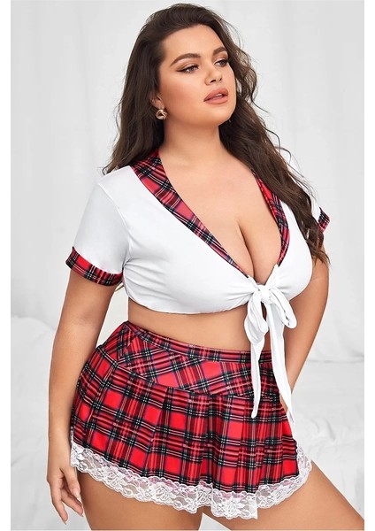 Büyük Beden Fantezi Liseli Kostüm