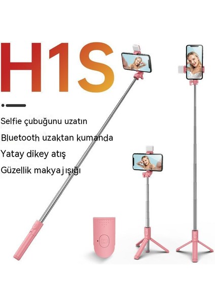 Cep Telefonu Selfie Çubuğu Uzun Bluetooth Hepsi Bir Arada Güzellik Aydınlatması ile Uzaktan Kumanda Çok Fonksiyonlu Tripod