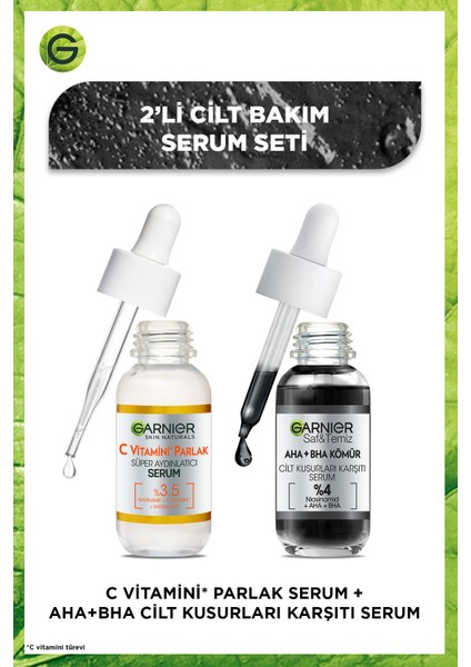 2'li Garnier C Vitamini Serum + Aha Bha Cilt Kusurları Karşıtı Serum Seti