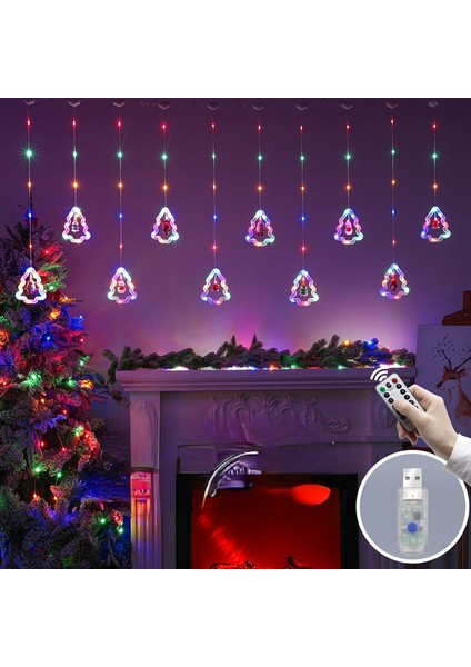 Romantic Yılbaşı Ağacı Şeklinde Sıralı Led Işık 3.5m - Çok Renkli (Yurt Dışından)