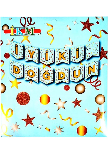 Büyük Banner "iyiki Doğdun" Mavi Uzar Yazı