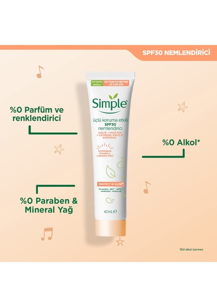 Protect 'n' Glow Üçlü Koruma Etkili SPF30 Nemlendirici Işıltısını Kaybetmiş Ciltler Için, 40 ml